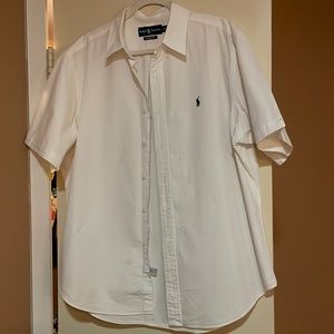Mens Ralph Lauren White Button Down Shirt